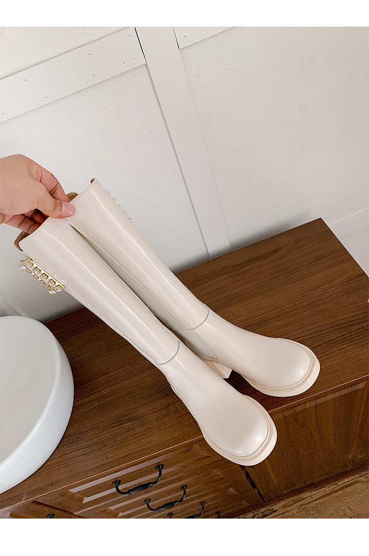Karin Luna Bestseller Spot Goods Exquisiteness round Head Elastic Long Boots