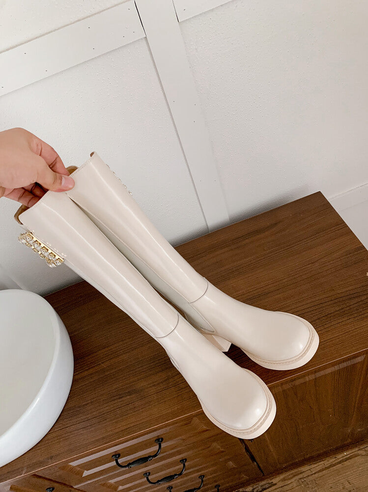 Karin Luna Bestseller Spot Goods Exquisiteness round Head Elastic Long Boots