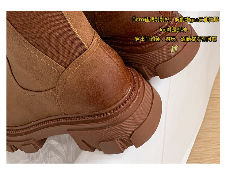 Karin Luna In Stock Versatile Irregular Stretch Fabric Long Boots