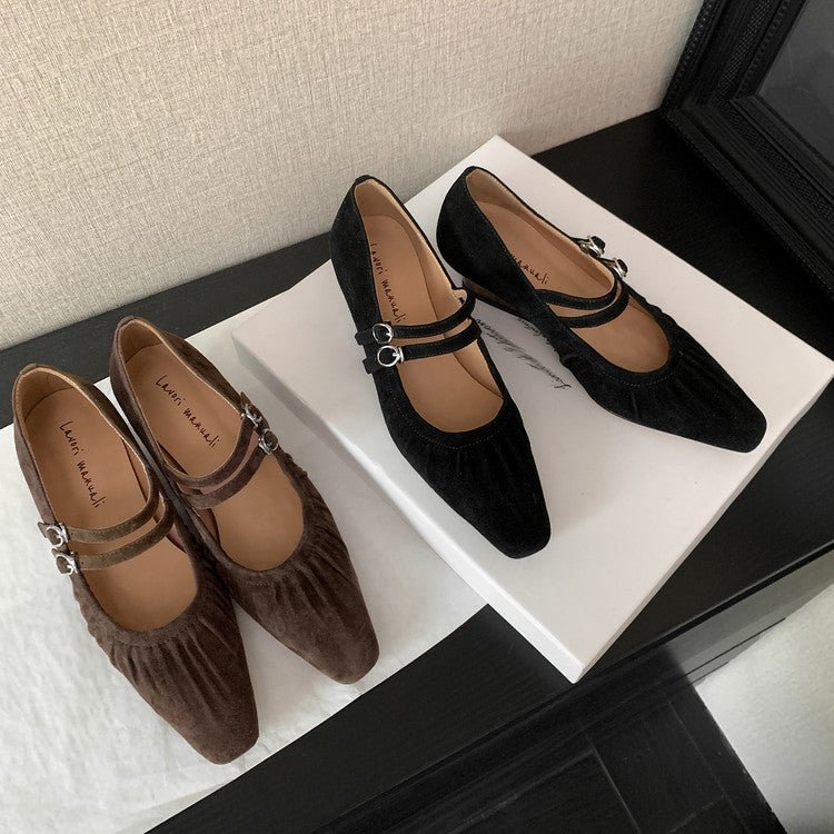 Karin Luna Full Leather Inside and Out Popular Element Amber Heel Elegant French Style Single Shoes