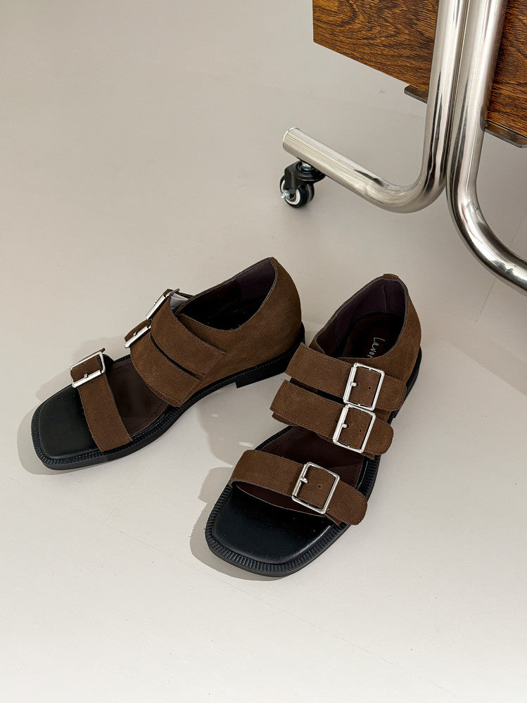 Karin Luna In Stock Spot Goods   Casual Belt Buckle Thick-soled Versatile Sandals