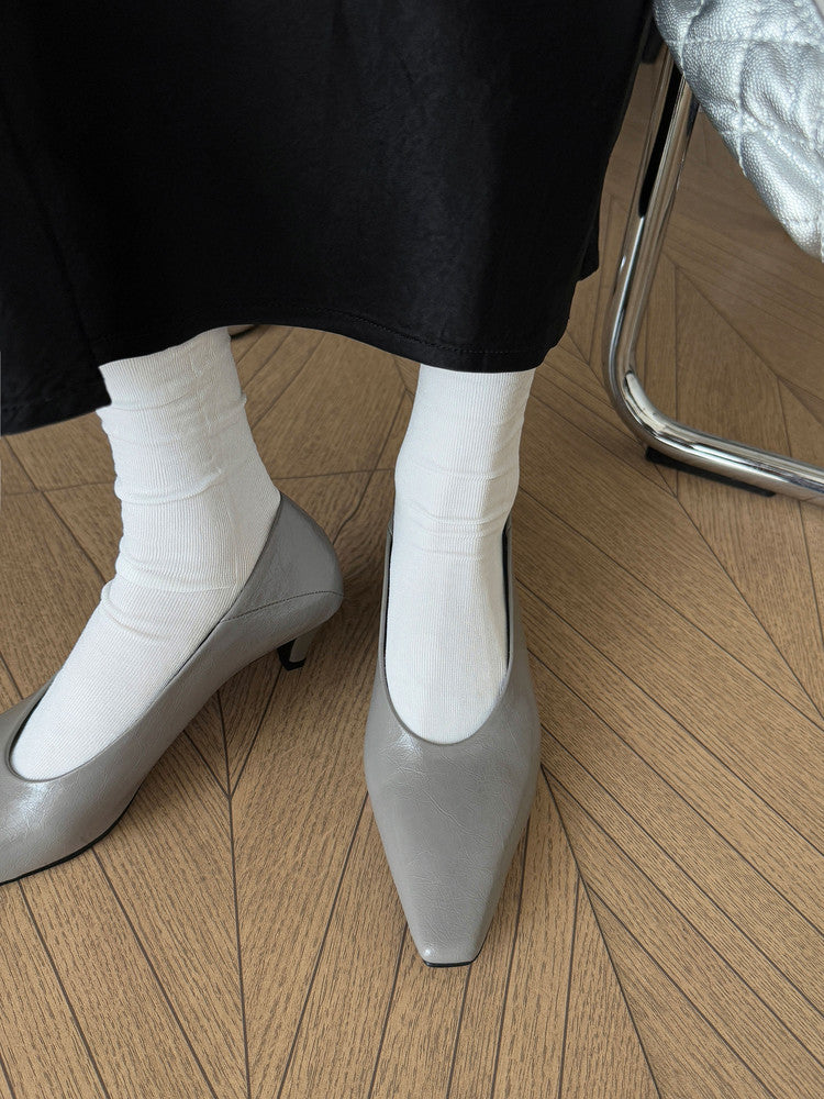 Karin Luna In Stock In Stock ~Basic Versatile French Style Small Square Toe Shallow Mouth Single Shoes