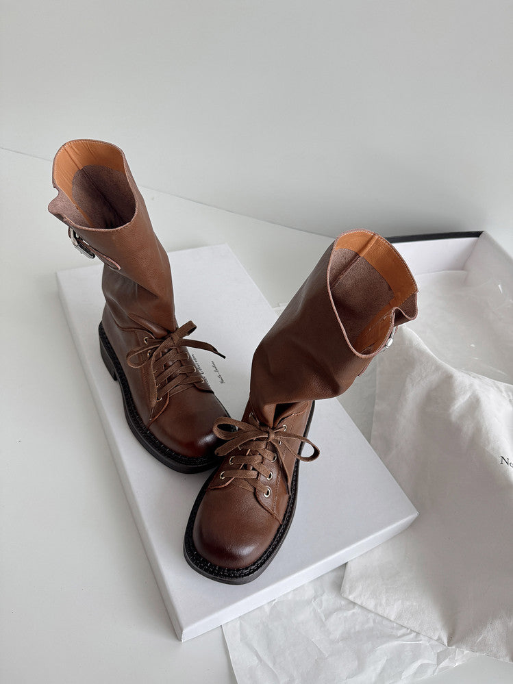 Karin Luna Bestseller Large Tube Thick Sole Martin Boots with Belt Buckle