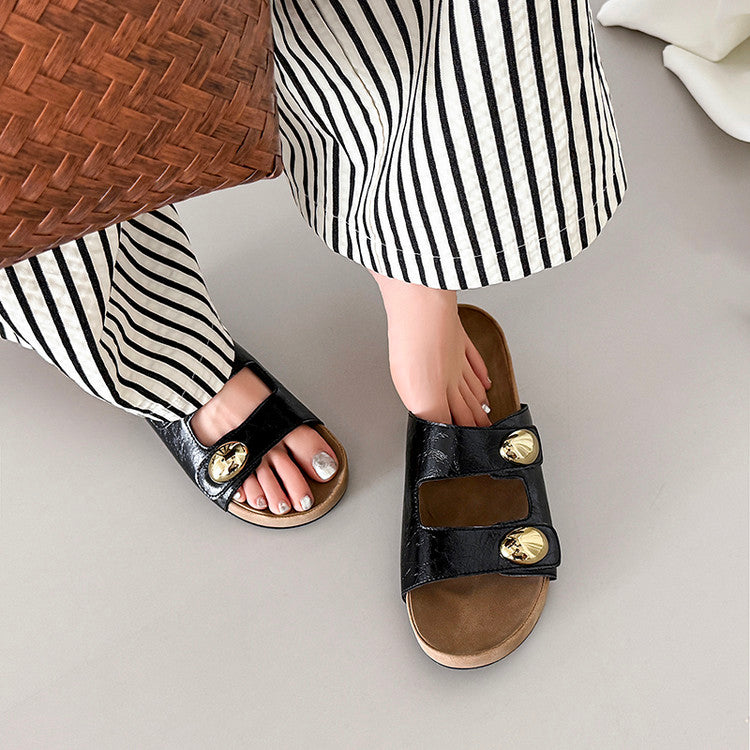 Karin Luna   Casual Style   Thick Sole Belt Buckle Slide Sandals