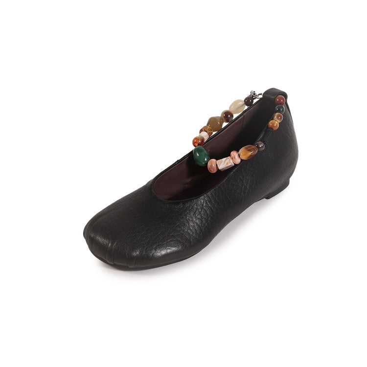 Karin Luna Full Layer Inside and Out~Elephant Pattern Round Toe Hidden Wedge Granny Shoes