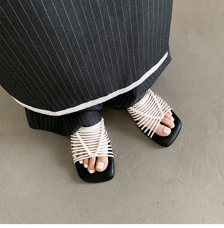 Karin Luna In Stock Spot Goods  Resort Style Handwoven Flat Sole Slippers