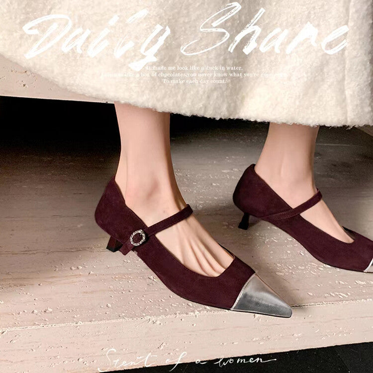 Karin Luna In Stock  Spot Goods In Stock  Classic Color Block Pointed Toe Hot-Selling Elegant Stiletto Pumps