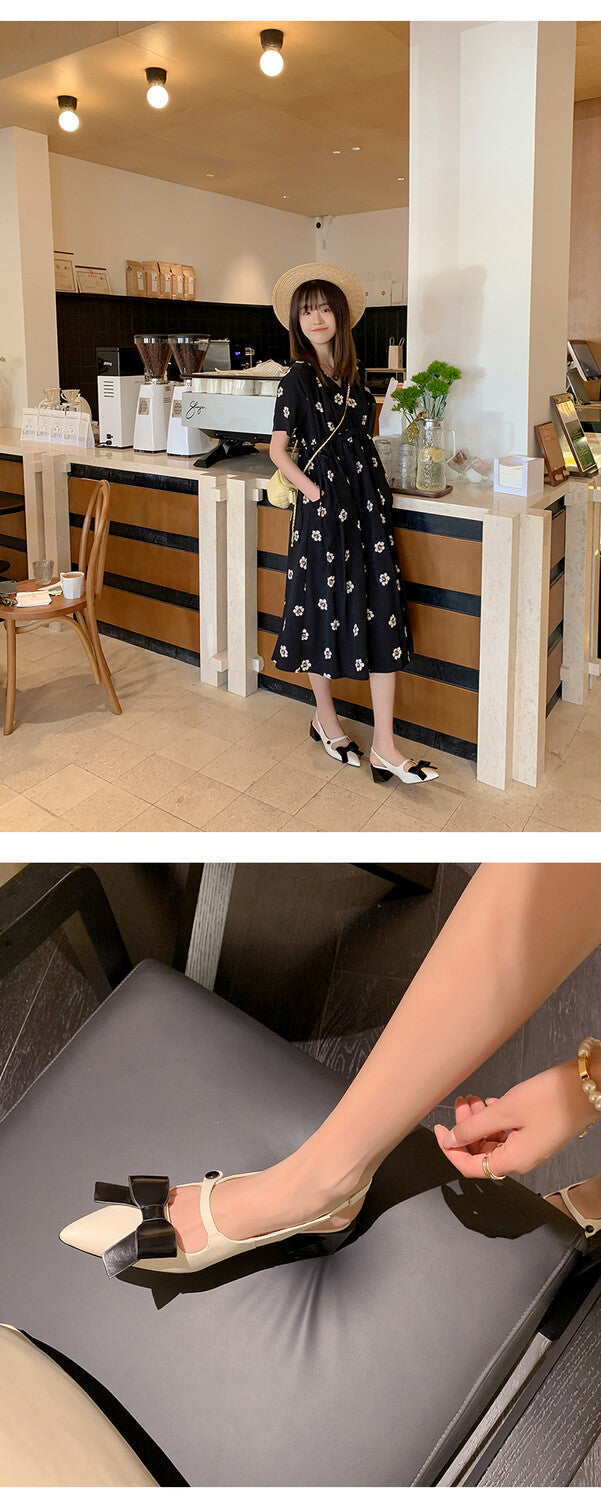Karin Luna In Stock Spot Goods  Hot-Selling Closed-Toe Sandals  Full leather inside and out Sweet Bow