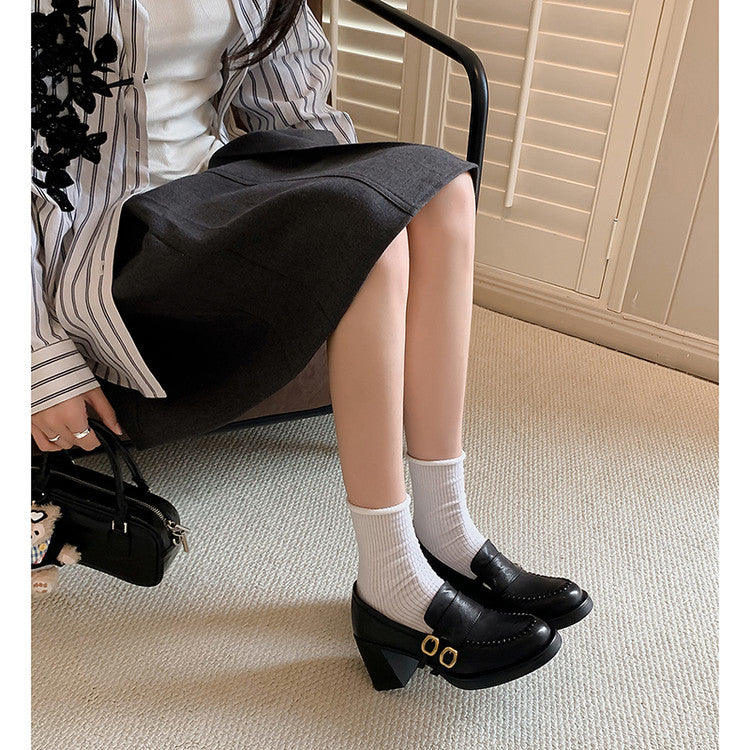 Karin Luna Bestseller Hot-Selling Derivative Edition Self-contained Strap Buckle Casual Loafers