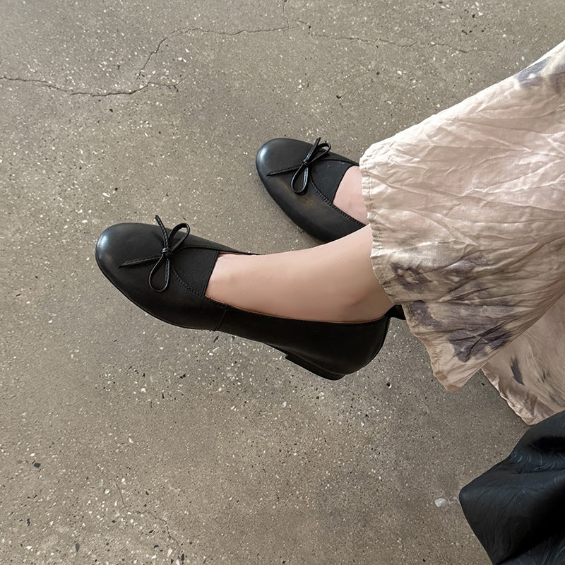 Karin Luna Full Layer Inside and Out~Basic Versatile Bow Hidden Heel Shoes