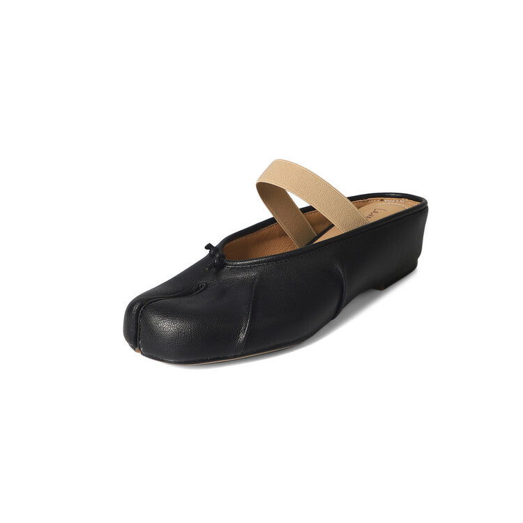 Karin Luna Classic Split-Toe Shoes  Explosive Pattern One-Strap Mary Jane Height-Increasing Full Leather Closed-Toe Slippers
