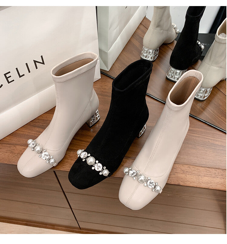 Karin Luna Hot-Selling In Stock  Dynamic Rhinestone One-Strap Vintage Style  Slimming Leggings
