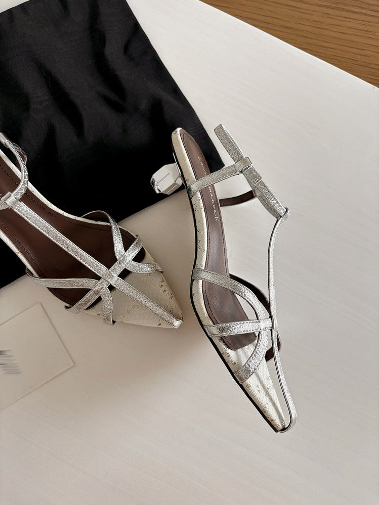 Karin Luna In Stock Spot Goods  French-style Hollow-out Thin Strap Sandals