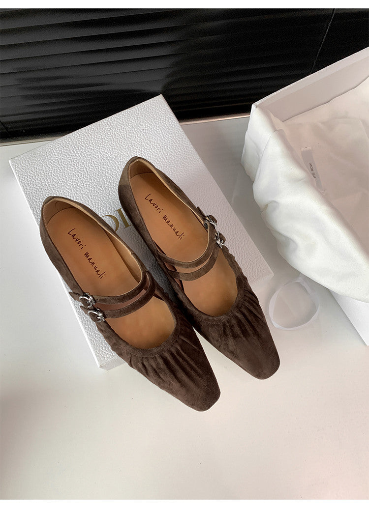 Karin Luna Full Leather Inside and Out Popular Element Amber Heel Elegant French Style Single Shoes