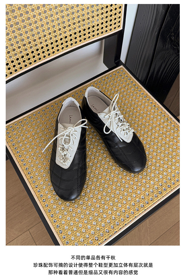 Karin Luna Casual Shoes Series~  In stock Xiaohongshu Hot-Selling Lace-Up Thick-Soled Deep Mouth Single Shoes