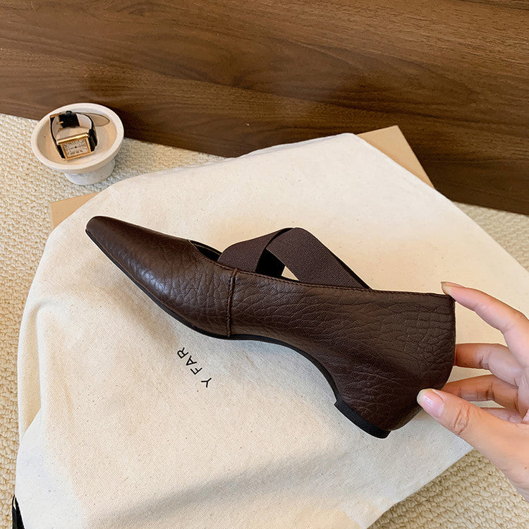 Karin Luna In Stock  Spot Goods  a Large Number of Spot Goods Pointed Toe Cross Strap Hidden Wedge Shoes