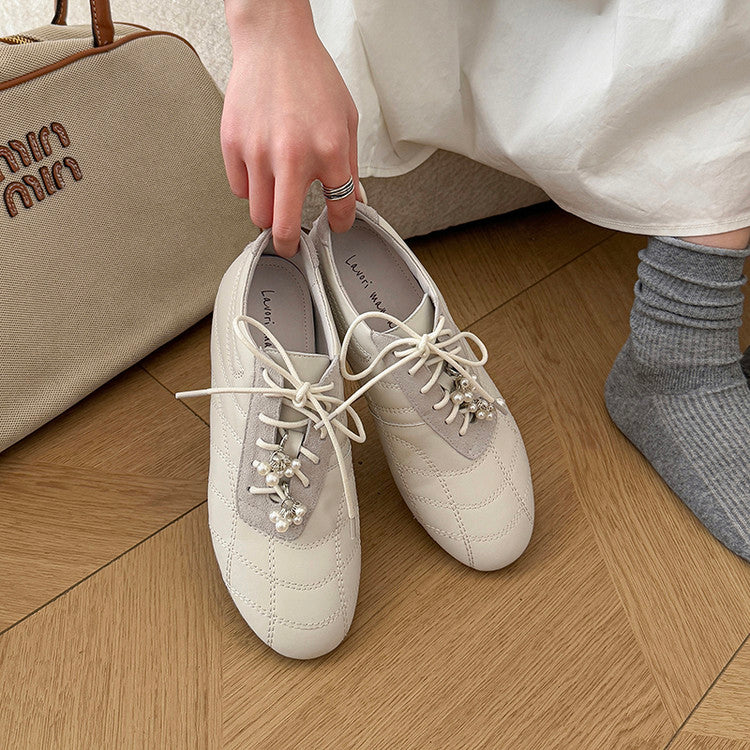 Karin Luna Casual Shoes Series~  In stock Xiaohongshu Hot-Selling Lace-Up Thick-Soled Deep Mouth Single Shoes