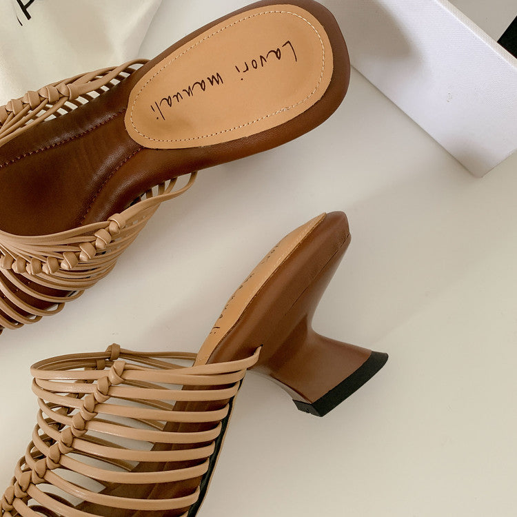 Karin Luna Bestseller Woven Vacation Style Series~ Elegant High Heel Slippers