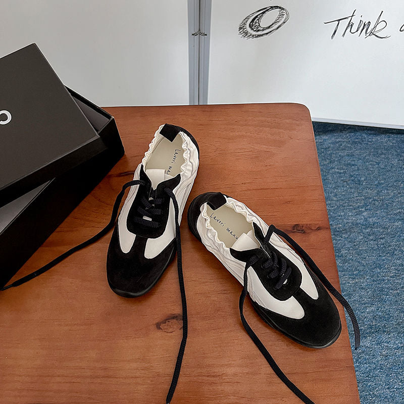 Karin Luna Casual Shoes Series~  In Stock Hot-Selling Versatile Lace-Up Deep Mouth Flats