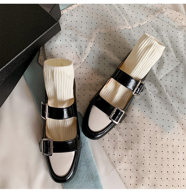 Karin Luna In Stock Spot Goods One-Strap Height-Increasing Belt Buckle Single Shoes