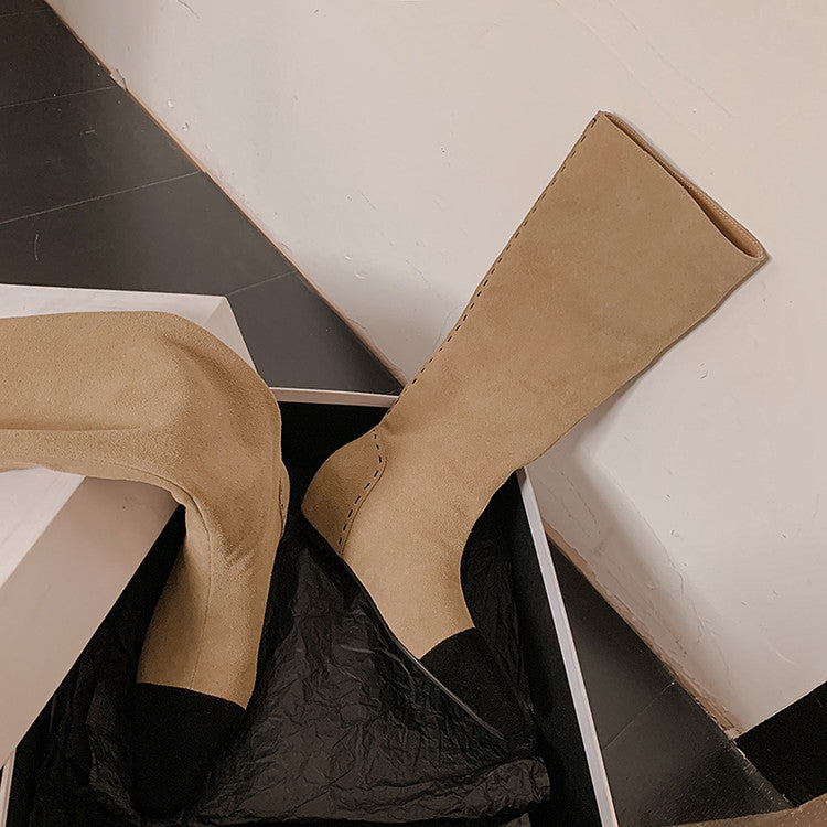 Karin Luna Color Block Inner Height Increase Mid-Calf Boots
