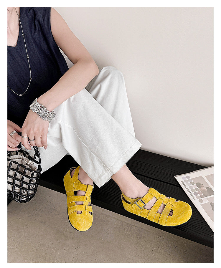 Karin Luna Full Layer Inside and Out~Basic Versatile Perforated Round Toe Birkenstock Shoes