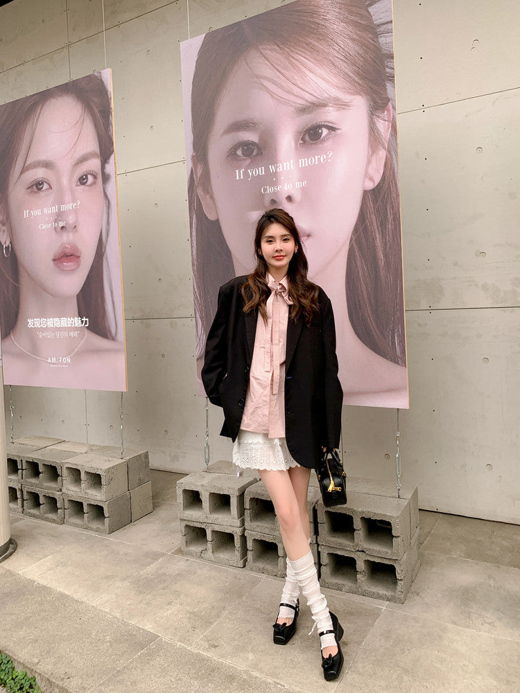 Karin Luna In Stock Spot Goods  Vintage Three-Dimensional Camellia Square-Toed Mary Jane Shoes