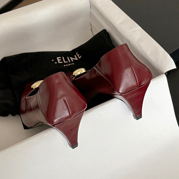 Karin Luna In Stock In Stock ~Basic Versatile French Style Small Square Toe Shallow Mouth Single Shoes