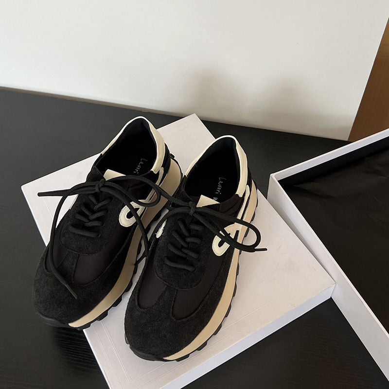 Karin Luna Casual Shoes Series~  In Stock Hot-Selling Versatile Lace-Up Thick-Soled Deep Mouth Single Shoes