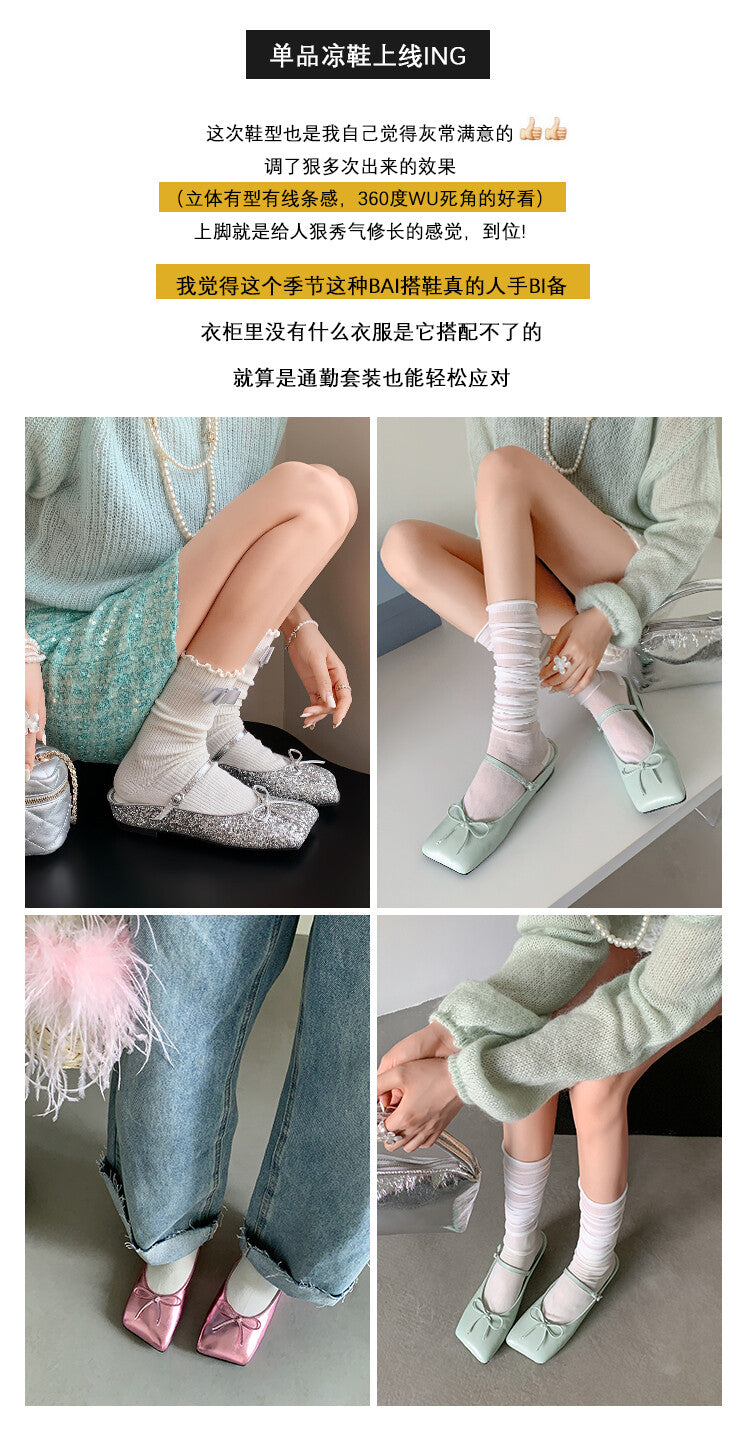 Karin Luna Hot-Selling Derivative Edition~Comes with data plan included Must-have Butterfly Knot Closed-Toe Height-Increasing Slippers