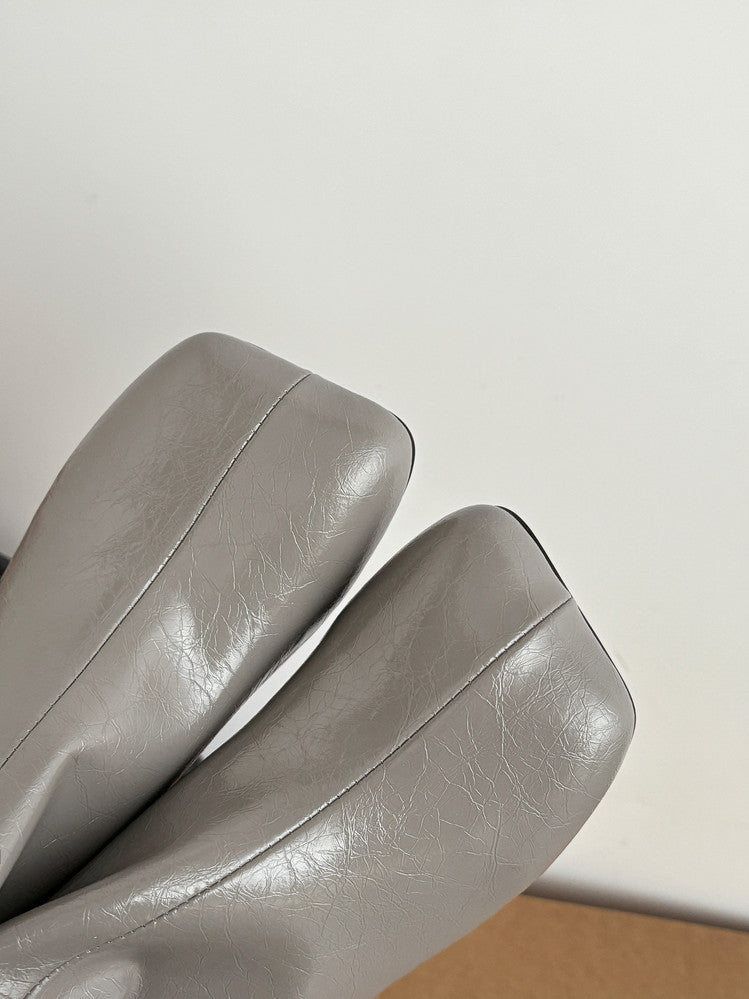 Karin Luna French Style Square Toe Chunky Heel Ankle Boots