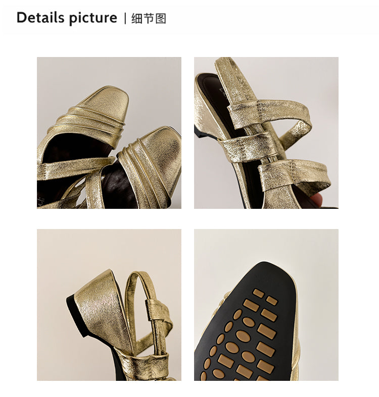 Karin Luna In Stock In Stock Minimalist Soft Upper Small Square Toe Chunky Heel Sandals