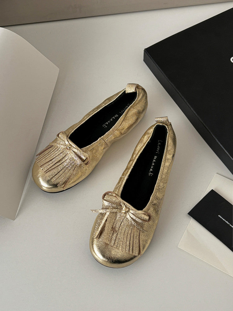 Karin Luna In Stock Spot Goods   Tassel Round Toe Hidden Wedge Mary Jane Shoes