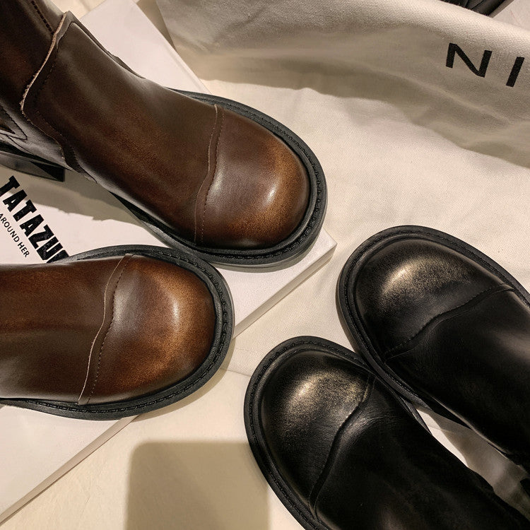 Karin Luna In Stock Spot Goods  Round Toe Stretch Round Toe Chelsea Short Boots