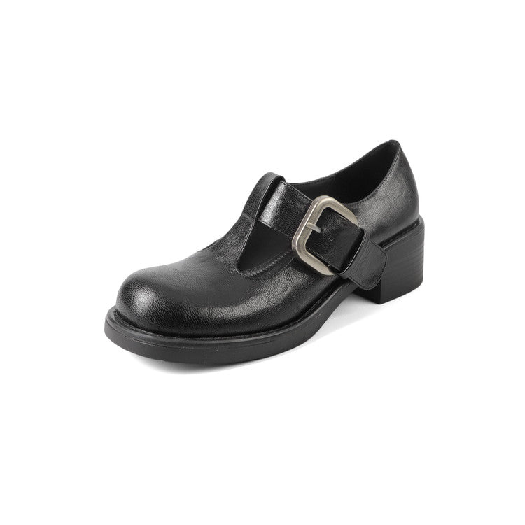 Karin Luna In Stock Spot Goods round Head t Round Toe British Style Single Shoes
