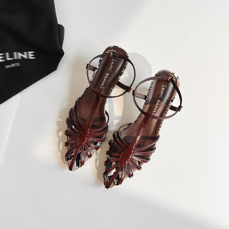 Karin Luna In Stock Spot Goods Open-toe French Style Metal Heel Sandals