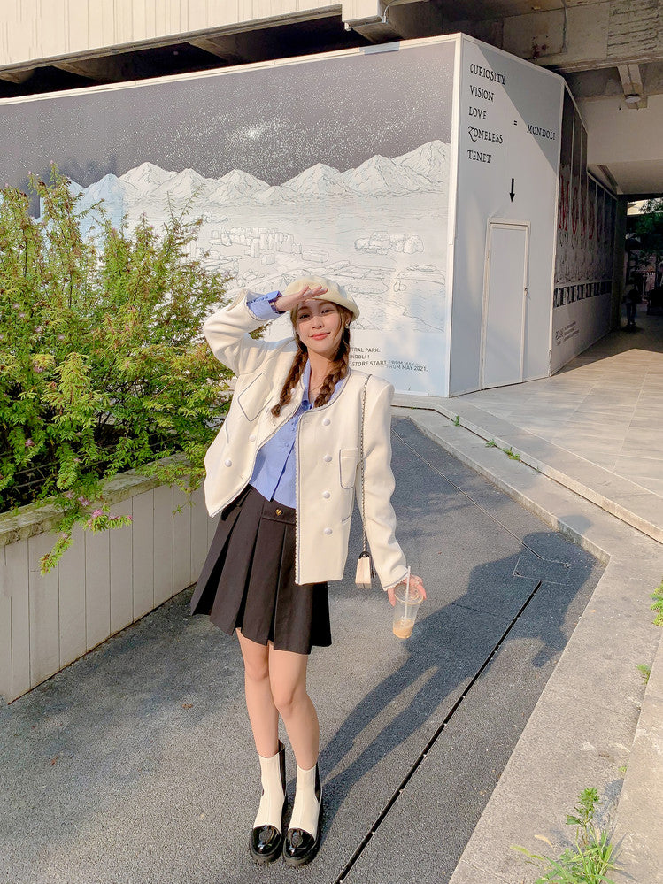 Karin Luna In Stock Spot Goods  Classic Embroidered Camellia Round Toe Thick Sole Chelsea Boots