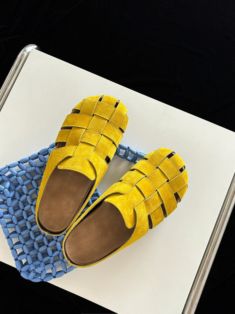 Karin Luna Full Layer Inside and Out~Basic Versatile Perforated Round Toe Birkenstock Slippers