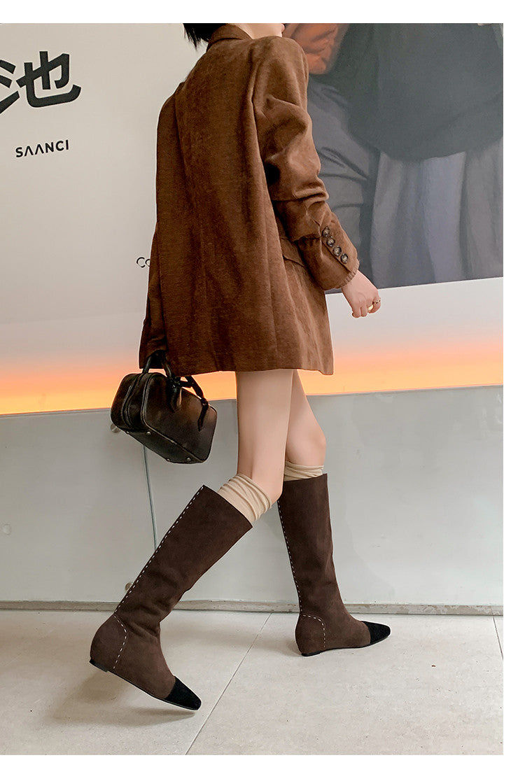 Karin Luna Color Block Inner Height Increase Mid-Calf Boots