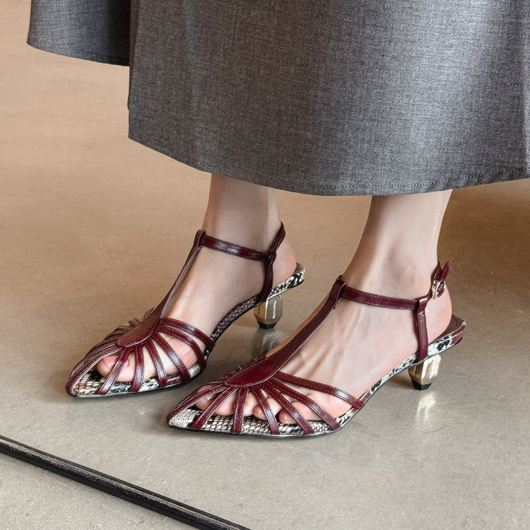 Karin Luna In Stock Spot Goods Open-toe French Style Metal Heel Sandals