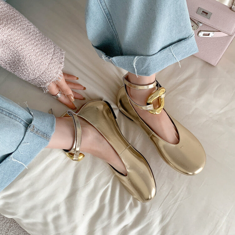Karin Luna Big Hit Extremely purple~ Slimming V Detachable Two-Way Wear da Brand Height-Increasing Mary Jane Flats