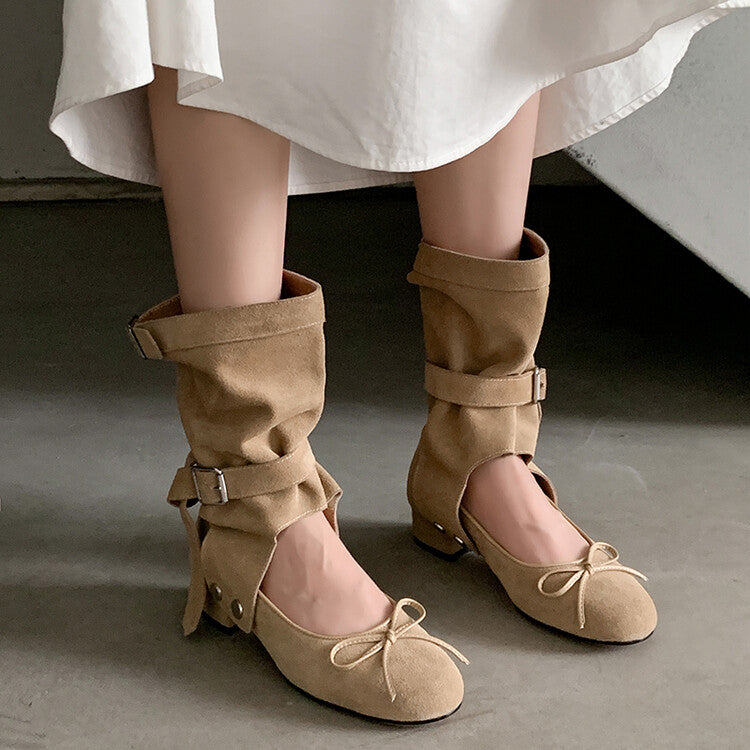 Karin Luna In Stock  Summer  Popular  Detachable Two-Way Vintage Mary Jane Plus Tube Long Boots