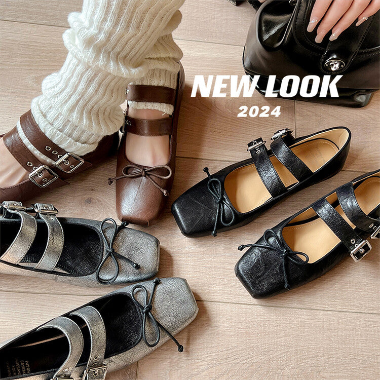 Karin Luna Future Sense silver~Spot Goods Spot Goods Hot-selling Bowknot Retro Belt Buckle Ballet Mary Jane Shoes