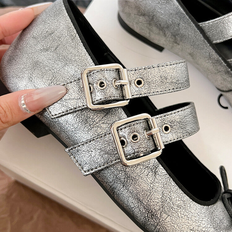 Karin Luna Future Sense silver~Spot Goods Spot Goods Hot-selling Bowknot Retro Belt Buckle Ballet Mary Jane Shoes