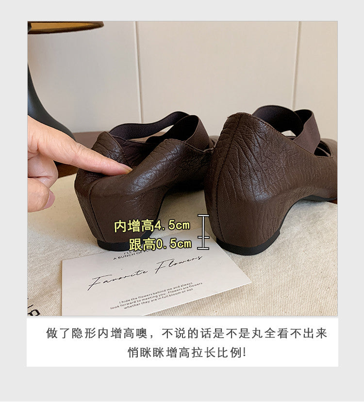 Karin Luna In Stock  Spot Goods  a Large Number of Spot Goods Pointed Toe Cross Strap Hidden Wedge Shoes