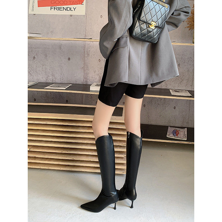 Karin Luna Elegant Style v Pointed Toe Stiletto Long Boots