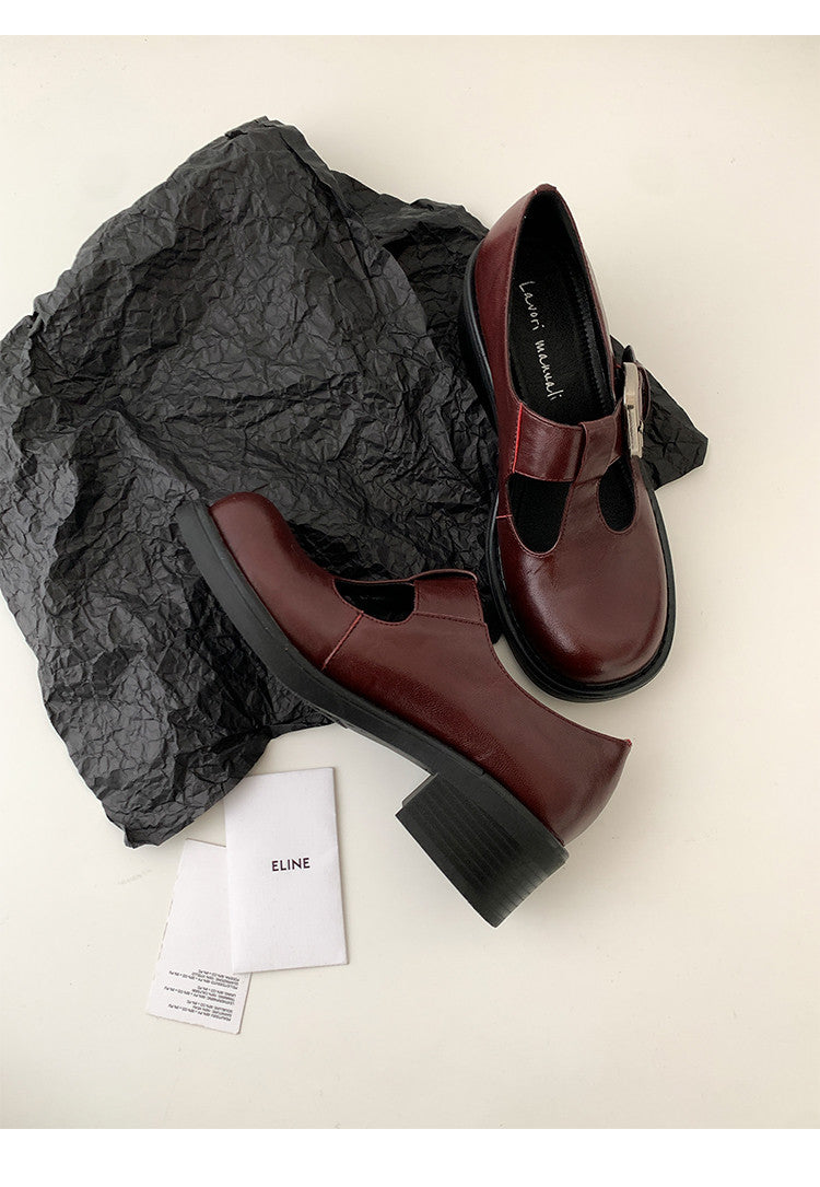 Karin Luna In Stock Spot Goods round Head t Round Toe British Style Single Shoes