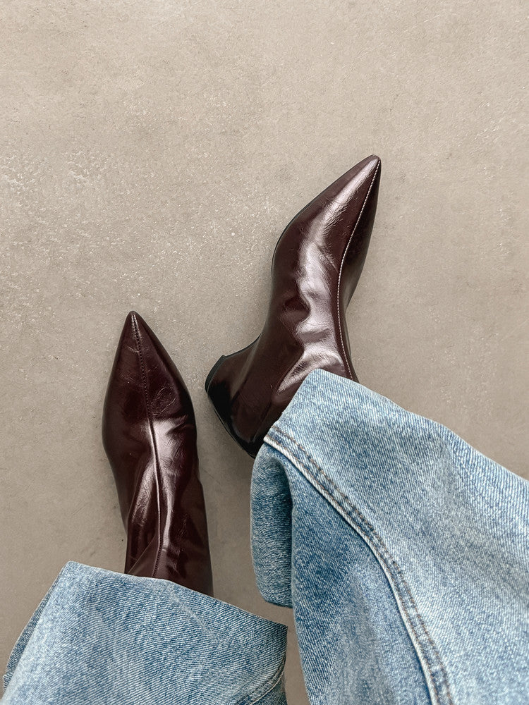 Karin Luna Versatile Elegant Style Pointed Toe Hidden Wedge Short Boots