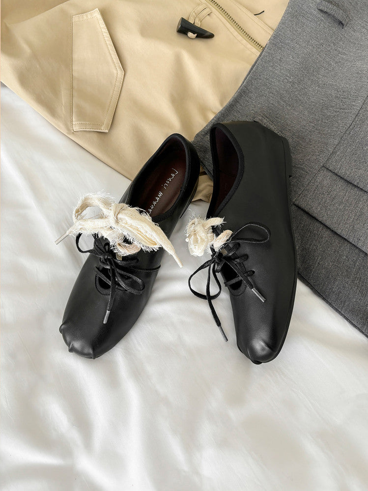 Karin Luna In Stock In Stock  Xiaohongshu Hot Sale Full Leather Round Toe Deep Mouth Single Shoes