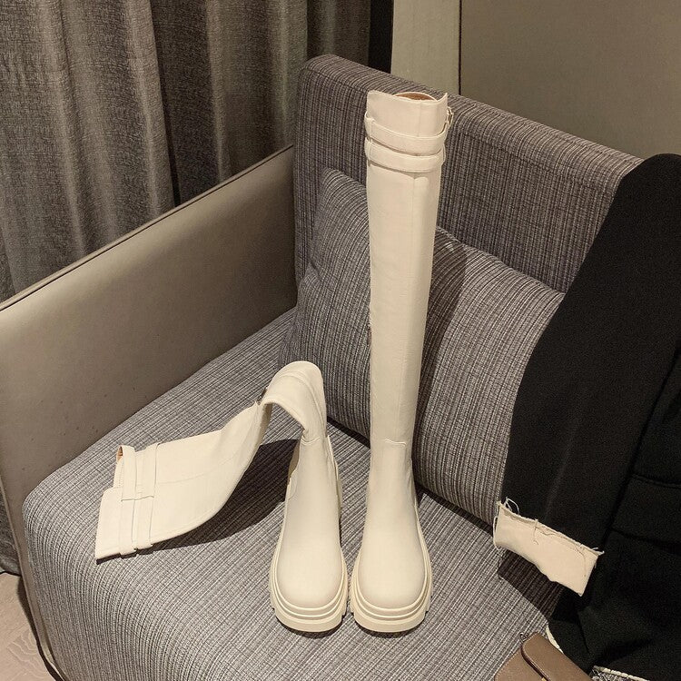 Karin Luna In Stock is the Way to Go！ Basic Thick-Soled Over-the-Knee Boots Super Soft Sheepskin Classic